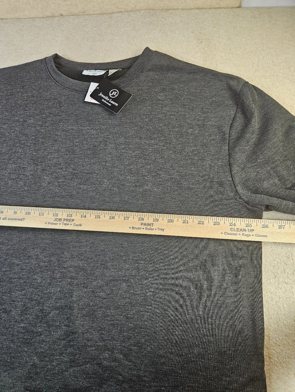 Jennifer Lauren Activewear Plus 2X Gray Long Sleeve Fleece Lined Pullover NWT